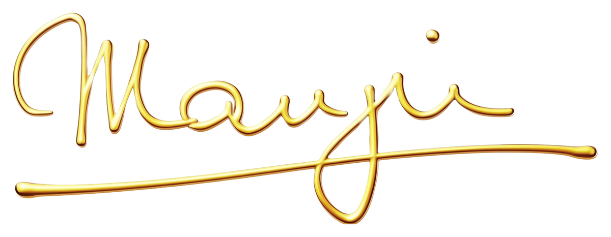 Manju — golden signature logo